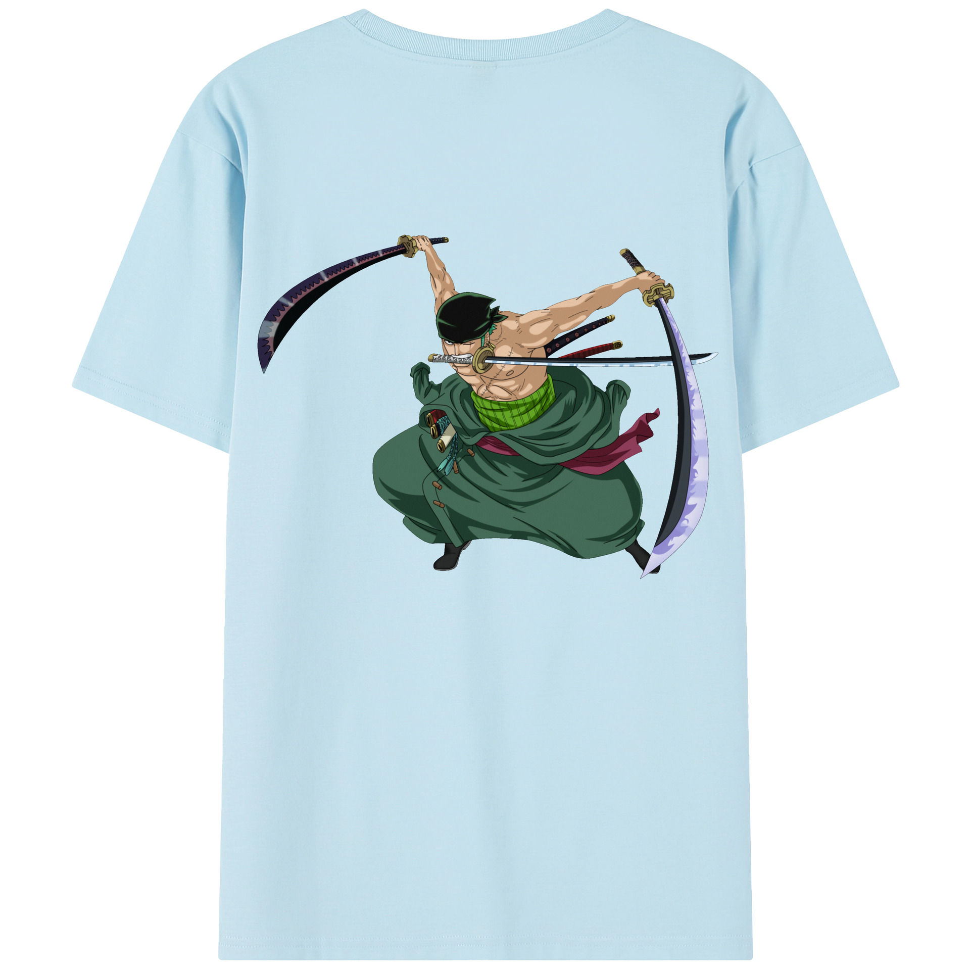 ワンピース ロロノア・ゾロ ONE PIECE Roronoa Zoro 綿100％半袖Tシャツ（背面プリント）